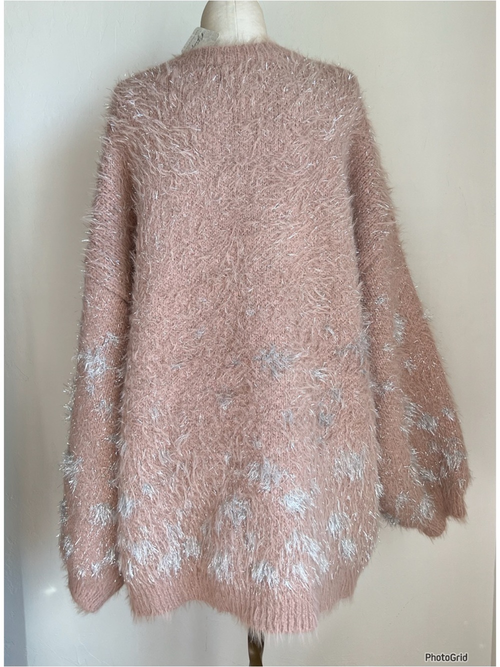 Free People Wish Cardi Silver Rose Cardigan Large New With Tags - Picture 3 of 4